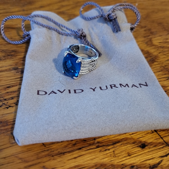 David Yurman Blue Topaz Ring - Picture 1 of 8